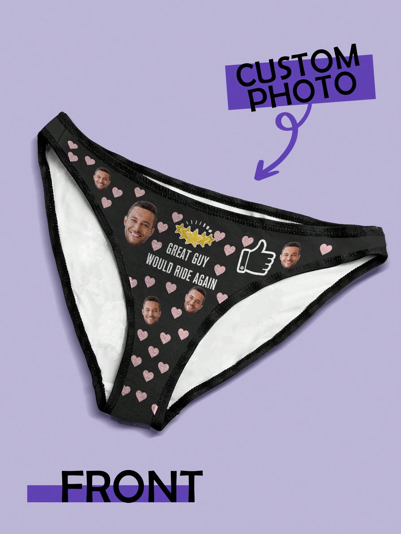 Cotton Candy Cone - Calcinha Personalizada com Foto para Ela,