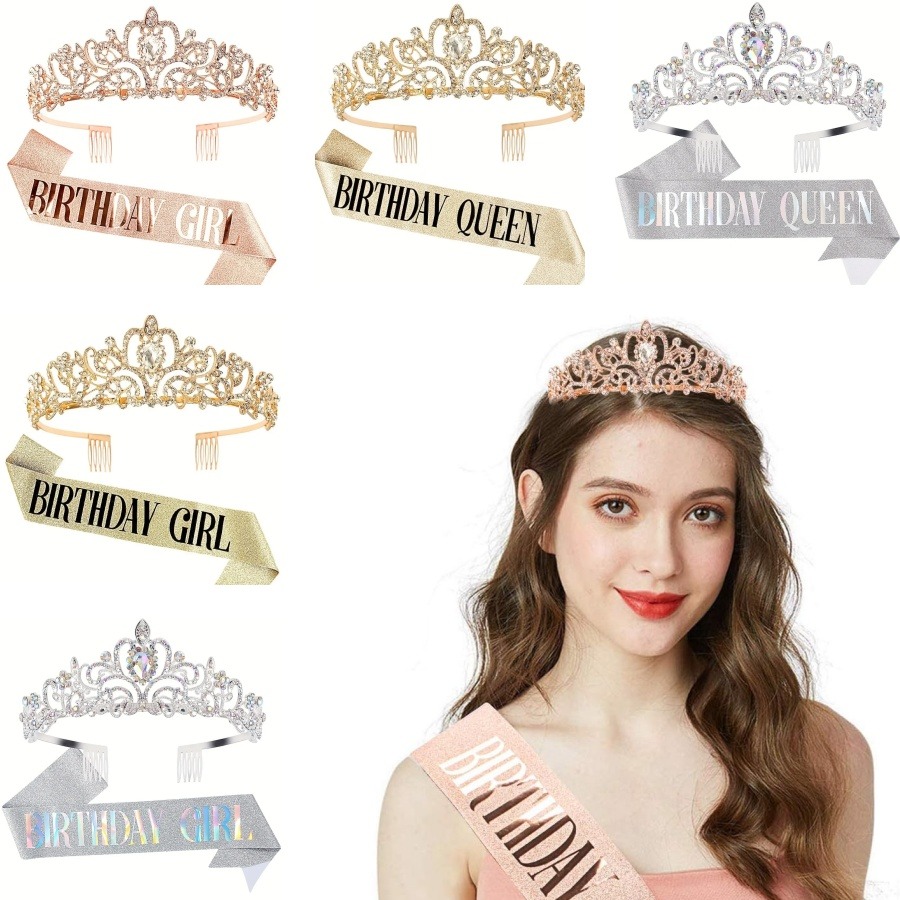 Birthday Sash Glitter - Conjunto de 2 Peças Tiara de
