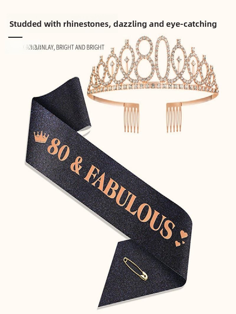 Coroa e Faixa Brilhantes Doura - Birthday Sash Glitter avaliação e preço