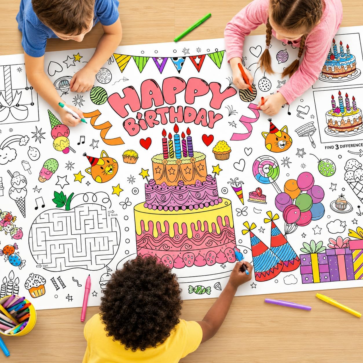 Pôster Gigante para Colorir pa - Table Cloth Disposable avaliação e preço